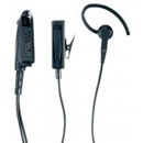 2 Wire Earpiece with microphone and PTT Combined, Black