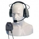 Double Earpiece ear defender / comfort headband with in line PTT (VOX)